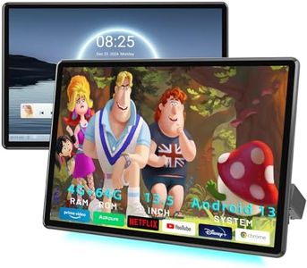 13.5 Inch 4G+64G Android 13 Dual Car Headrest Video Player,Rear Seat Car TV with 4K IPS Touchscreen,Car Headrest Monitor Support WiFi/Bluetooth/Wireless Airplay/Mirror Link/HDMI/SD/USB/OTA Updates