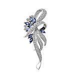 Merdia Created Crystal Brooch Fancy Vintage Style Flower Brooch Pin for Women, girls, ladies with Blue/Purple Created Crystal | Vintage Fashion | Brooches and Pins for Women | Ladies Jewelry, Alloy