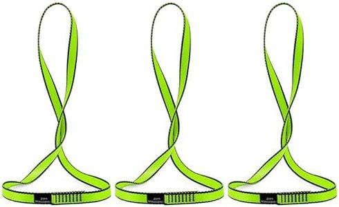 AINIKEY 18MM Nylon Climbing Sling Runner 23KN CE2008/EN566 Rock Climbing Webbing Straps for Outdoor Climbing, Rappelling, Swing, Yoga Hammock etc（Green | 60cm / 24inch | Pack of 3）