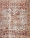 Loloi LAYLA Collection, LAY-11, Cinnamon / Sage, 7'-6" x 9'-6", .13" Thick, Area Rug, Soft, Durable, Vintage Inspired, Distressed, Low Pile, Non-Shedding, Easy Clean, Printed, Living Room Rug