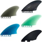 OITRCSS Twin Keel Double Tab ii Surfing Fins -Keel Twin Fins Set -100% Glass Fiber- Upgrade Your Fish Surfboard Performance