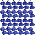 48 Pcs Metal Cowbells Loud Call Bell with Handles Cow Bells Noise Makers Small Cowbell Wedding Bells Hand Percussion Cowbells for Sporting Football Events Team Cheering (Dark Blue)