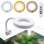 PUEUTU Upgraded Aquarium Light with Timer Clip On Fish Tank LED Light Small USB Light Dimmer Multi-Color White+Warm Yellow+Yellow 1 to 5 Gal (Adapter NOT Included)