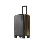 MOKOBARA Iconic Range The Cabin Luggage 58cms German Makrolon Polycarbonate Black Yellow Hard Sided 8 Hinomoto Spinner Wheels Small Trolley-Crypto Sunray (Limited Edition)