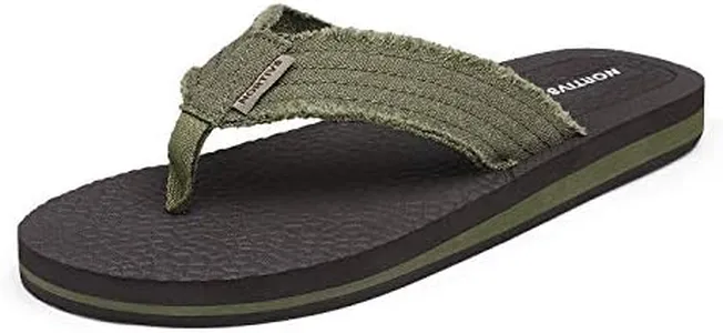 NORTIV 8 Men's Flip Flops Sandals Comfortable Light Weight Beach Thong Sandal Olive Green 181111M Size 15 M US