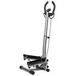 HOMCOM Adjustable Twist Stepper Aerobic Ab Exercise Fitness Workout Machine w/LCD Screen, Height Adjust Handlebars for Home Gym, Silver and Black