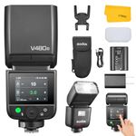 Godox V480-C V480 C Camera Flash for Canon, GN50 TTL 2.4G Wireless 1/8000 HSS, 650 FulI Power Flashes, 1.7s Recycle Time, 7.2V/2200mAh Li-ion Battery，Touchscreen Speedlite Flash