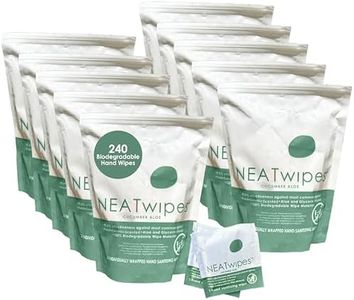 NEATwipes Hand Sanitizing Wipes | Travel Essentials | Disposable Wet Wipe & Planet Friendly | Cucumber Aloe Essential Oil | 10 Pouches of 24 Individually Wrapped Wipes