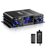 ARRAROWN Stereo Audio Amplifier for Home Speakers, S-288 4.0CH Bluetooth5.0 HiFi Mini Audio Component Amplifiers Receiver RMS 40Wx4 Max. 600W Integrated Power Amp W/USB,FM,Adapter