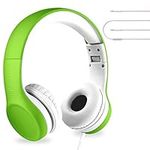 LilGadgets Connect+ Kids Wired Headphones with Microphone, Volume Limiting for Safe Listening, Adjustable Headband, Cushioned Earpads to Ensure Comfort, for Kids, Toddlers, Boys & Girls, Green