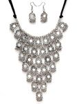 Shining Diva Fashion Latest Stylish Traditional Oxidised Silver Necklace Jewellery Set for Women (13115s)