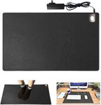 Warm Desk Pad,kupx 20v Safe Voltage Automatic Control Warm Official Big Mouse Pad Game Mouse Pad Extended Edition Pu Gaming Mouse Mat Functional,Foot Warmer Pad Warm Desk Pad 23.6"*14"*0.12" Black