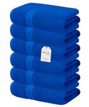 Avalon Towels Luxury Hand Towels (Pack of 6) Size 16x28 Inches - Premium Cotton, Soft and Highly Absorbent Hand Towels for Bathroom, 600 GSM Face Towels, Hotel & Spa Quality, Quick Dry (Royal Blue)