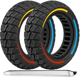 (2PCS)10x3 Electric Scooter Solid Wheels: 80/65-6 commuter Tubeless Tyre, 255x80 Replacement wheel For Zero 10X/ Vsett 10+/ Kugoo M4& M4 Pro/Techlife X7& X7s& X8& X8s/Motus PRO 10/ Joyor Y6S& S10S