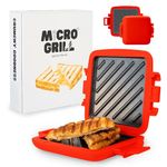 Micro Grill | Microwave Sandwich Maker - Grilled Cheese Sandwich Maker - Munchy - Toastie Maker- Panini Press - Travel Sandwich Maker (Red)