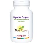 New Roots Herbal Digestive Enzymes with HCL, 100 Veg Capsules - Comprehensive Digestive Support Supplement for Men & Women, Eases Discomfort, Includes Papaya & Lipase Enzymes, Pancreatic Function Aid