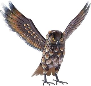 Realistic Owl Decoy, Metal Scarecrow Statue Weatherproof Lawn Ornament for Garden, Patio, Yard to Deter Bird