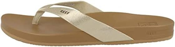 Reef Women's Cushion Court Flip-Flops Tan/Champagne, Size 9M