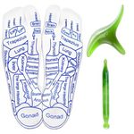 Yempum Reflexology Socks Used Together with Acupressure Pen and Massage Sticks, Acupoint Pressure Point Socks with Trigger Point Massage Tool for Foot Pain Relief - Idea Gifts for Men（Emerald）