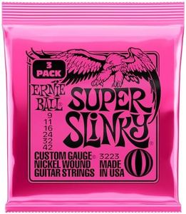 Ernie Ball Super Slinky Nickel Wound Electric Guitar Strings 3 Pack - 9-42 Gauge