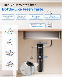 Waterdrop Under Sink Water Filter – 15UA, High Capacity Filtration