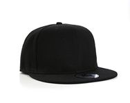 Underground Kulture Plain Flat Peak Snapback Baseball Cap Black