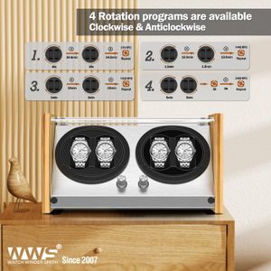 Watch Winder Smith 4-Slot Bamboo Watch Winder – Automatic Display Case