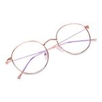 Poshh Eyewear Round Shape Blue Cut Antiglare Computer Eyeglasses For Men And Women | Blue Light Filtering Glasses For Computer And Mobile Use | 100% UV Protection (Rose Gold)