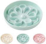 Slow Feeder Cat Food Bowl - Melamine Slow Eating Cat Bowl for Dry Wet Food - Cute Blossom Maze Cat Dish Healthy Feeding - Fun Interactive Cat Plate Whisker Friendly - Dishwasher Safe - 6.3''W x 1.1''H