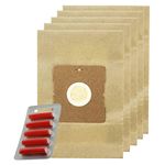 SPARES2GO Dust Bags for AmazonBasics VCB43B1-70EUK Cylinder 3.0L Vacuum Cleaner (Pack of 5 + Fresheners)