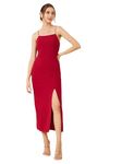 Rare Women's Spandex A-Line Midi Dress (EP8006C_Red_L)