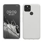 kwmobile Case Compatible with Google Pixel 5 Case - Soft Slim Protective TPU Silicone Cover - White Matte