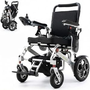 Ultra Lightweight Electric Wheelchair Folding Compact Aluminium Powerchair 20kg Travel Transit Supplied by Free To Be Mobility Equipment Silver UK Seller