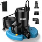 SEESII 1/3HP Pool Cover Pump - Automatic On/Off, 3035GPH Submersible Water Pump with Filter Net, 25ft Power Cord, Check Valve, Sump Pump for Swimming Pool, Hot Tubs, Pond, Basement, Rooftops