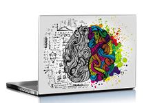 PIXELARTZ Laptop Skins Left & Right Brain 15.6 Inches Laptop Skins/Stickers for Dell-Lenovo-Acer-HP (1044) Multi Colour