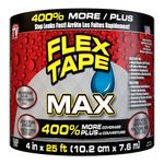 Flex Tape MAX Waterproof Underwater Repair Tape Thick Rubberized Patch & Seal Leak Stopper for Home Plumbing Roof Gutter Pool Marine RV Boat Outdoor Gear Auto DIY Black 4 in x 25 ft (10.2 cm x 7.6 m)