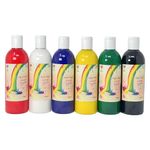 artcraft by anglo Permanent Fabric Paint Set of 6 Colours, 500ml Non-Toxic Washable Textile Paints for Schools Supplies and Kids Art & Craft Projects.