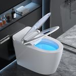 Luxury Smart Toilet with Foam Shield Auto-Open/Close Lid,One Piece Bidet Toilet Heated Seat for Bathrooms, Multiple Cleaning Modes,Aromatic Spray,Air Purification,Smart Foot Sensor