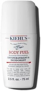 Kiehl's Body Fuel Antiperspirant & Deodorant Roll-On, 48-Hour Protection Against Sweat and Odor, with Caffeine, Vitamin C & Zinc, Dries Quickly, Energizing Scent for Men's Underarm - 2.5 fl oz