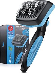BluePet Brosse Autonettoyante 2.0 Pour Grands Chiens & Chats à Poils Longs, Brosse Poils Morts Chat & Chien, Peigne Démélante pour Enlever les Nœuds & Sous-Poil, Étrille Démêlage, Brosse Anti Nœuds