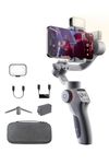 FUNSNAP C05 Kit Gimbal Stabilizer for Smartphone, iPhone Gimbal 3-Axis with Magnetic Fill Light/AI Tracking Sensor for iPhone 15 14 Pro Max Android Handheld Phone Gimbal for Video Recording