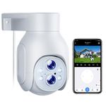 Camcamp 10X Wired Outdoor Security Camera,Dual Lens WiFi Cameras for Home Security,Smart 24/7 Recording,360 Degree with AI Human Detection,Full Color Night Vision,Siren Alarm Guard,2 Way Audio,IP66