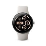 Google Pixel Watch 3 (45mm) Latest Model - Android Smartwatch, Heart Rate Tracking, Fitbit Advanced Running, Fitness Insights, 24-Hour Battery - Polished Silver Aluminum Case - Porcelain Band - Wi-Fi