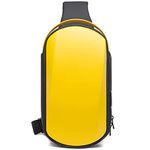 The Clownfish Water Resistant TPU Unisex Travel Crossbody Sling Bag Chest Pack with USB Charging (Yellow)