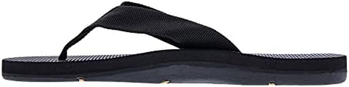 Scott Hawaii Men's Makaha Rubber Slipper with Nylon Strap | Beach Footwear | No-Slip Boat Sandal | All Day Arch Support Comfortable Flip Flops, Black, 16