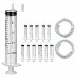 12PCS 20ML Plastic Sterile Syringe with Cap and Tubes 2*50cm Disposable Individual Wrap Syringe without Needles for Scientific Labs Feeding Pet Measuring Liquids and Glue Applicator