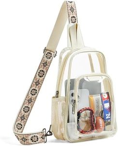 Mroede Clear Bag for Stadium Events Clear Crossbody Bags for Women Transparent Bag with Side Mesh Pockets Stadium Bags for Concert Sports