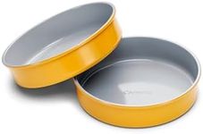 Caraway Non-Stick Ceramic 9” Circle Pans - Naturally Slick Ceramic Coating - Non-Toxic, PTFE & PFOA Free - Perfect for Birthday Cakes, Tartes, & More - Marigold