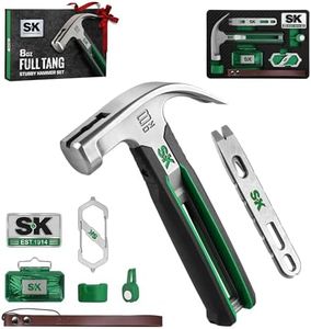 SK Fathers Day Gifts for Dad, Gifts for Men, 8-Piece Hammer Tool Set, 8oz Stubby Claw Hammer, Full Tang Hollow Metal Frame, with EVA Foam Tool Organizer, Birthday Gift for Husband, Grandpa