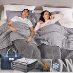 Weighted Blanket 15lbs True King Size 88"x104" 15lbs for Adults and Couples, Reversible Tencel/Short Plush Warming & Cooling 2 in 1 All Season Heavy Blanket - Bonus Carry Bag Included